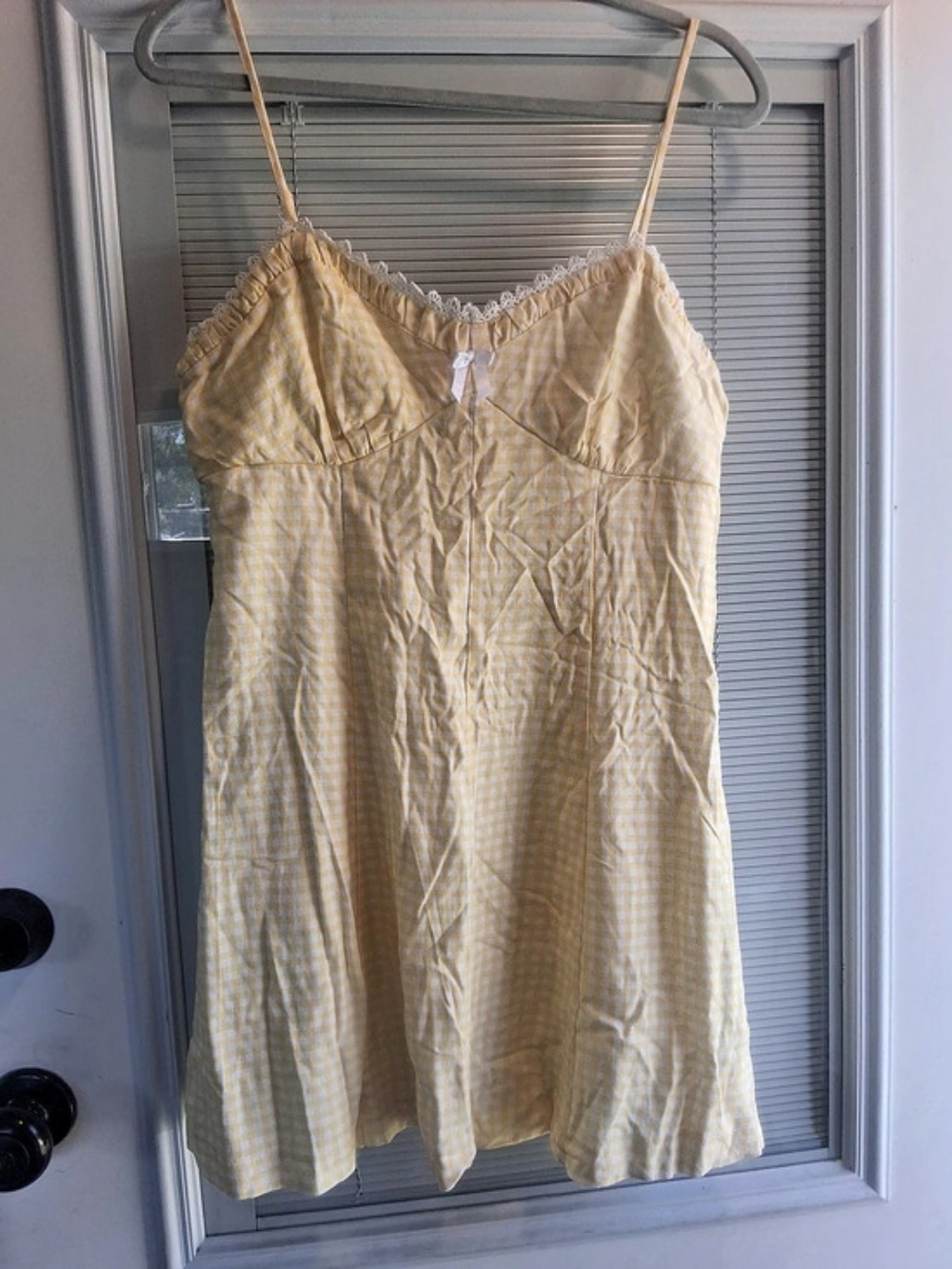 Trixxi Yellow Gingham Mini Dress Yellow & White XL